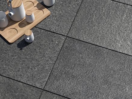 Terasová čedičová deska Takeda shora s výzdobou