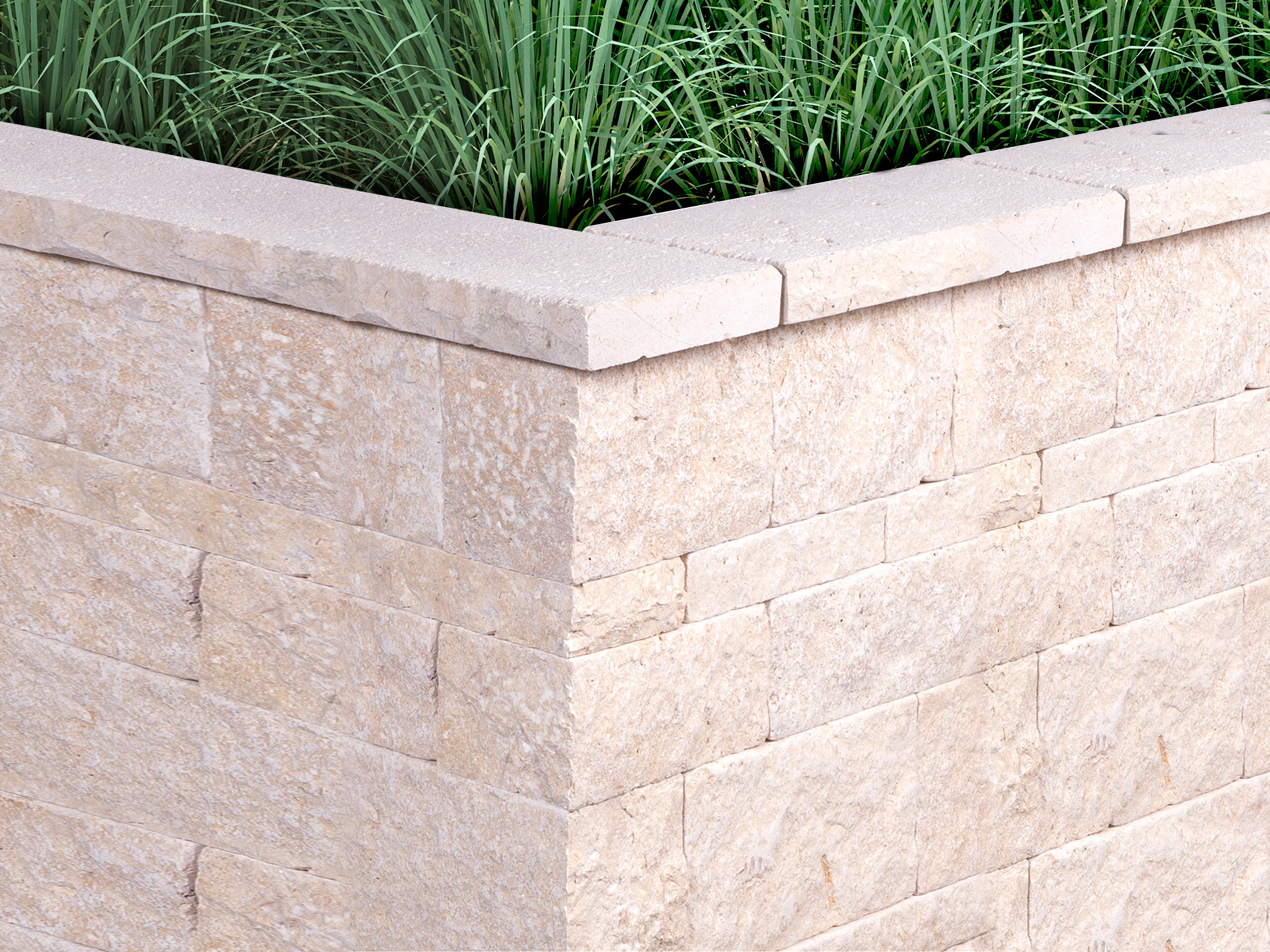 Zdicí kameny Vápenec Cremona s trávníkem