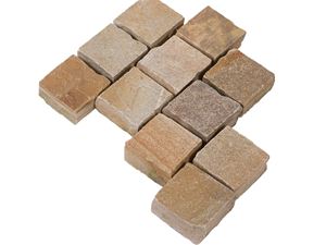 Dlažební kostky kvarcit Irish Gold, obnažené