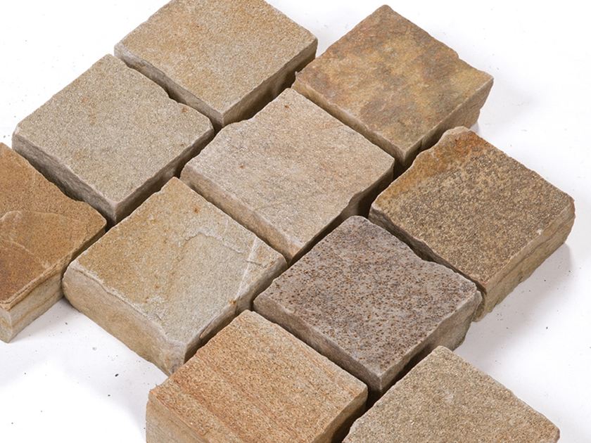 Dlažební kostky quartzite Irish Gold Detail