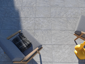 Křemenný vzhled Classic Grey terasová deska s venkovním nábytkem