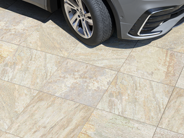 Desky s křemencovým vzhledem Bern 3cm detail s řezaným autem