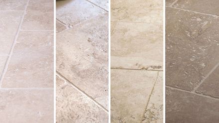 Porovnání různých travertinů vedle sebe