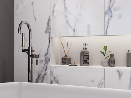 PerlaBiancaintBrilliantWhite Koupelna Close-up Velký