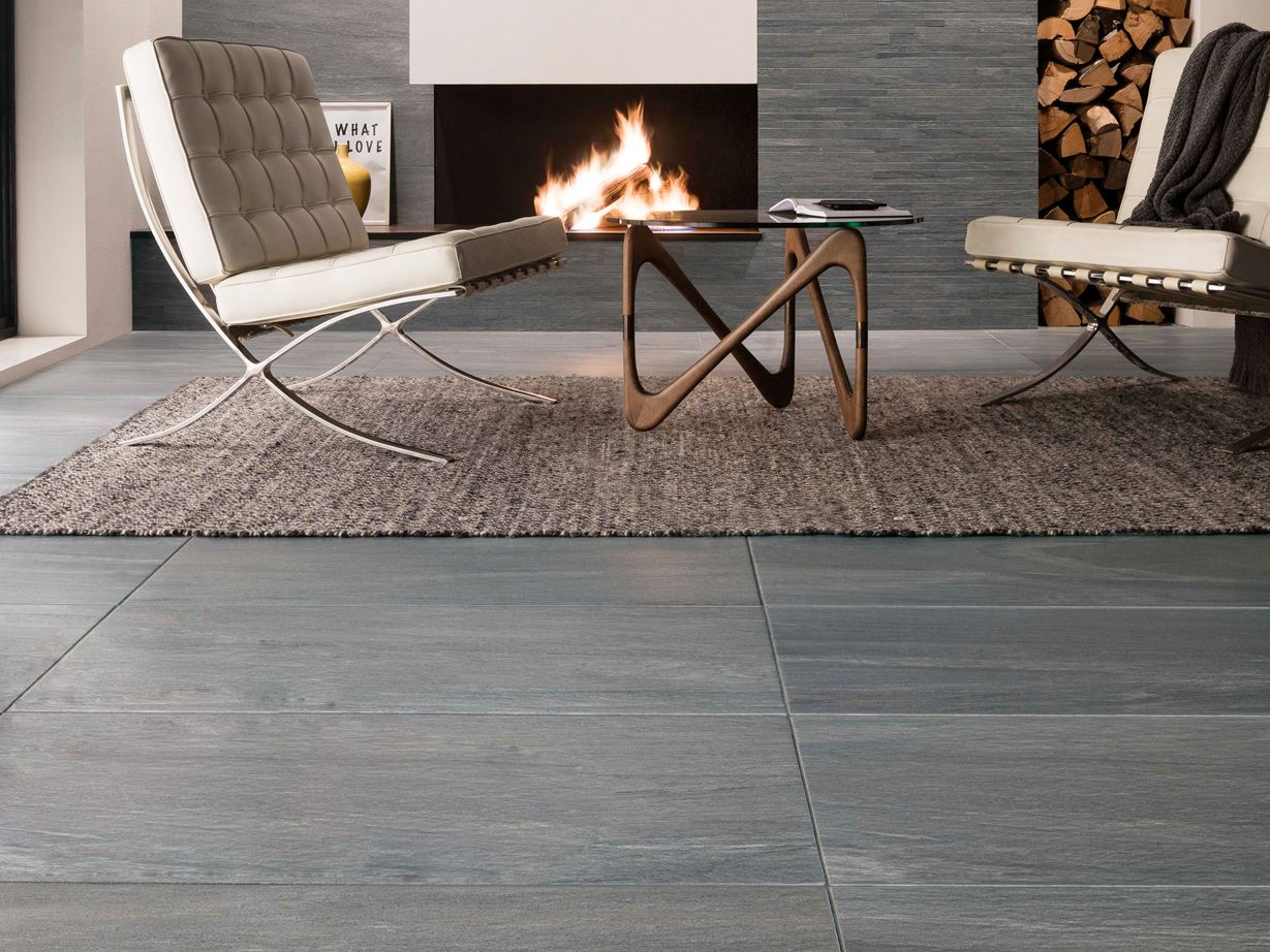 Moderní a elegantní vzhled kamene Obývací pokoj s dlaždicemi Mountain Grey