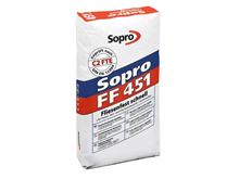 Jeden sáček šedého flexibilního lepidla na pokládku dlaždic