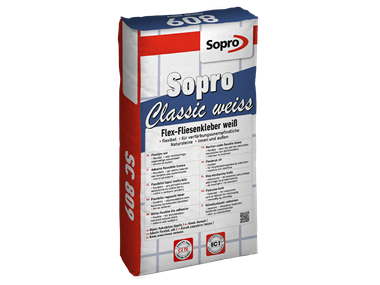 Jeden sáček flexi lepidla bílé barvy