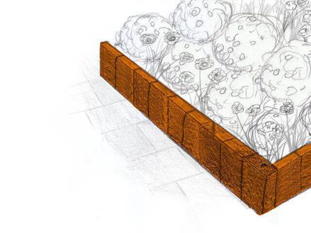 Grafika výrobků na míru Univerzální desky jako lemování záhonů