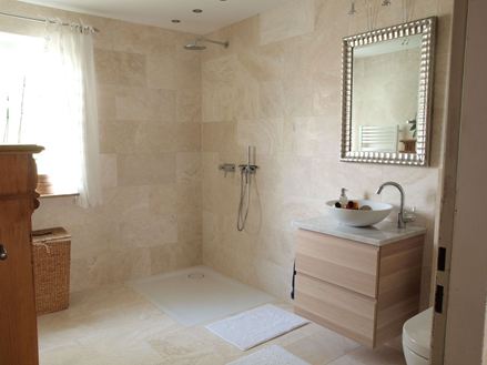 Fotografie zákazníka: Dlaždice Vanilla Rustica, položená ve sprchovém koutě