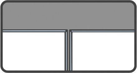 Šedobílý piktogram rektifikovaných okrajů dlaždic